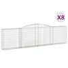 vidaXL Paniers &agrave; gabions arqu&eacute;s 8 pcs 400x30x100/120 cm Fer galvanis&eacute;