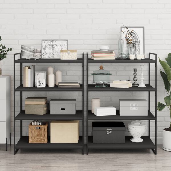 vidaXL Panneaux de biblioth&egrave;que 8 pcs gris bois d&rsquo;ing&eacute;nierie