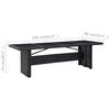 vidaXL Table de jardin Noir 240x90x74 cm R&eacute;sine tress&eacute;e et verre
