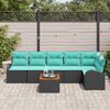 vidaXL Ensemble de canapé de jardin 7 pcs Noir et turquoise