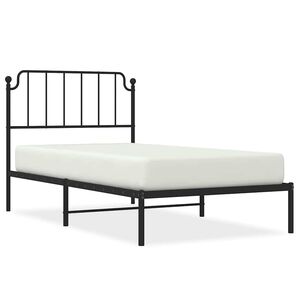 vidaXL Cadre de lit métal sans matelas avec tête de lit noir 100x190cm