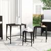 vidaXL Tables gigognes 3 pcs noir r&eacute;sine tress&eacute;e