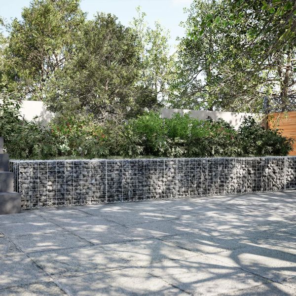 vidaXL Panier gabion avec couvercle 800x50x50 cm fer galvanis&eacute;