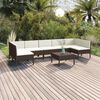 vidaXL Salon de jardin 8 pcs avec coussins r&eacute;sine tress&eacute;e marron