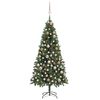 vidaXL Arbre de No&euml;l artificiel pr&eacute;-&eacute;clair&eacute;/boules pommes de pin 180cm