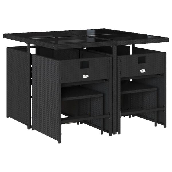 vidaXL Ensemble à manger de jardin et coussins 9 pcs beige Poly rotin