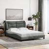 vidaXL Cadre de lit avec LED sans matelas Hvar gris fonc&eacute; 137x190 cm tissu