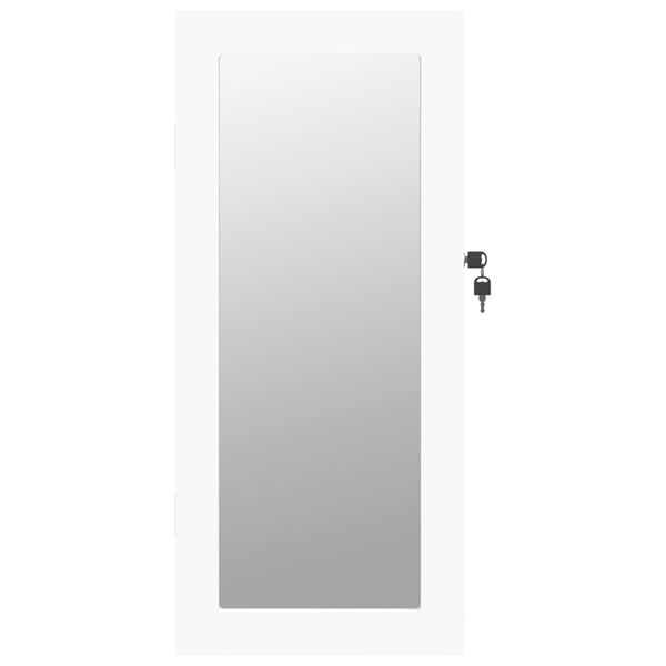 vidaXL Armoire &agrave; bijoux avec miroir murale blanc 30x8,5x67 cm