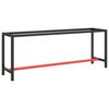 vidaXL Cadre banc de travail Noir mat et rouge mat 210x50x79 cm M&eacute;tal