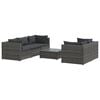 vidaXL Salon de jardin 6 pcs avec coussins r&eacute;sine tress&eacute;e gris
