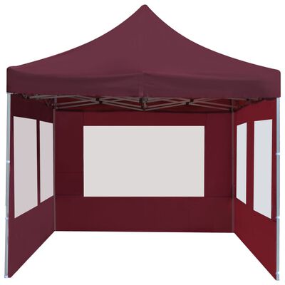 vidaXL Tente de réception pliable avec parois Aluminium 6x3 m Bordeaux