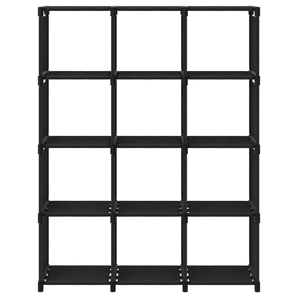vidaXL Étagère d'affichage 12 cubes Noir 103x30x141 cm Tissu