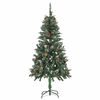 vidaXL Arbre de No&euml;l artificiel pr&eacute;-&eacute;clair&eacute;/boules pommes de pin 150cm