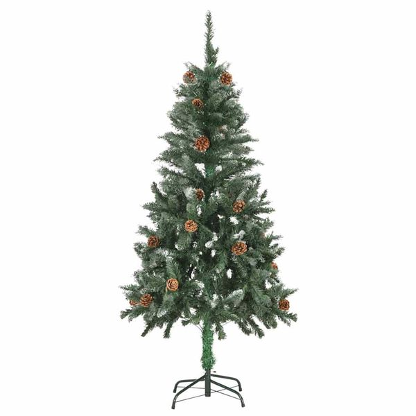 vidaXL Arbre de No&euml;l artificiel pr&eacute;-&eacute;clair&eacute;/boules pommes de pin 150cm