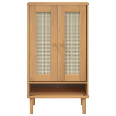 vidaXL Armoire à chaussures SENJA aspect rotin marron bois massif