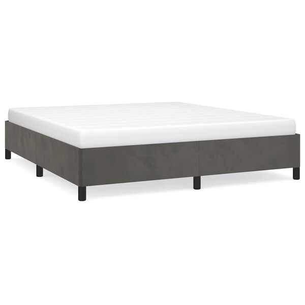 vidaXL Cadre de lit sans matelas gris fonc&eacute; California velours