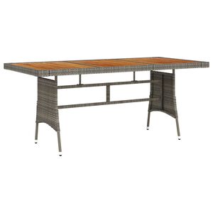 vidaXL Table de jardin Gris 160x70x72 cm R&eacute;sine tress&eacute;e et acacia