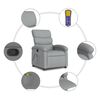 vidaXL Fauteuil de massage inclinable gris clair tissu