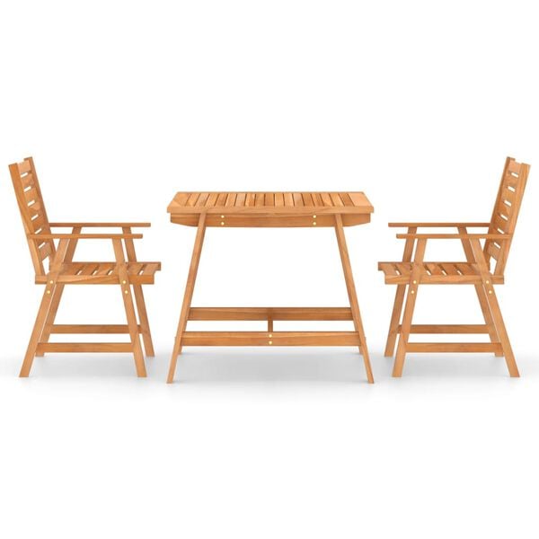 vidaXL Ensemble &agrave; manger de jardin 3 pcs Bois d'acacia solide
