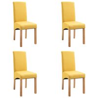 vidaXL Chaises à manger lot de 4 jaune tissu