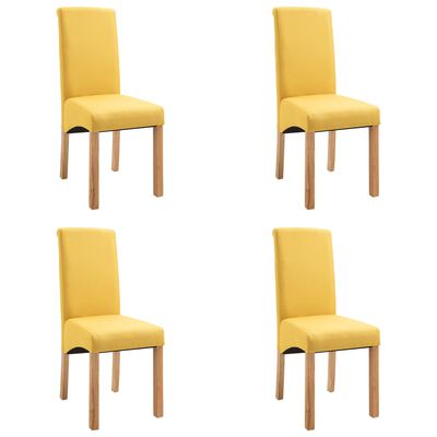 vidaXL Chaises à manger lot de 4 jaune tissu