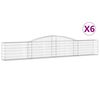 vidaXL Paniers &agrave; gabions arqu&eacute;s 6 pcs 400x30x60/80 cm Fer galvanis&eacute;