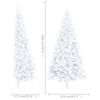 vidaXL Sapin de No&euml;l artificiel pr&eacute;-&eacute;clair&eacute; moiti&eacute;/support blanc 180cm