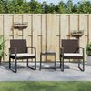 vidaXL Ensemble &agrave; manger de jardin avec coussins 3 pcs marron rotin PP