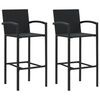 vidaXL Ensemble de bar de jardin 3 pcs noir r&eacute;sine tress&eacute;e