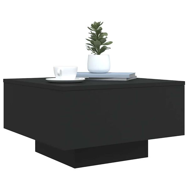 vidaXL Table basse noir 55x55x31 cm bois d'ingénierie