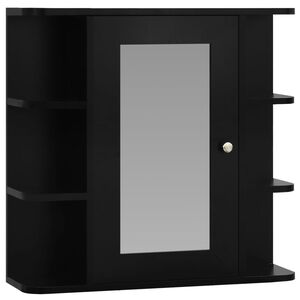vidaXL Armoire à miroir de salle de bain Noir 66x17x63 cm MDF