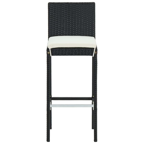 vidaXL Tabourets de bar de jardin et coussins lot de 4 r&eacute;sine tress&eacute;e