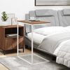 vidaXL Table d'appoint Blanc 55x35x66 cm Bois d'ing&eacute;nierie
