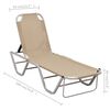 vidaXL Chaise longue aluminium et textilène crème