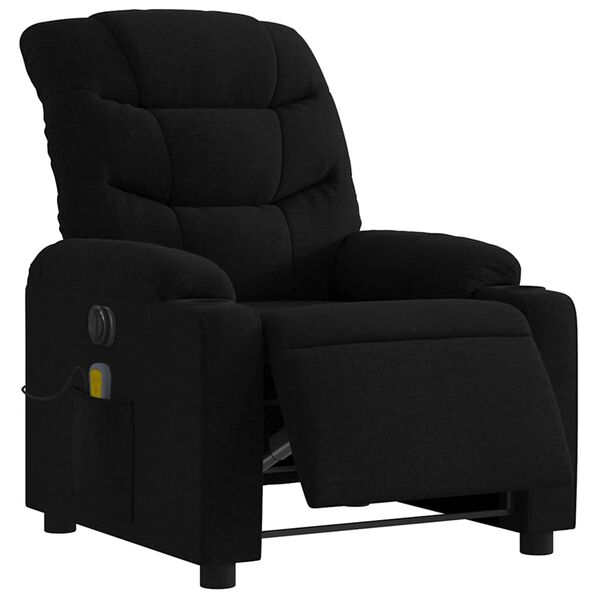 vidaXL Fauteuil inclinable de massage électrique noir tissu