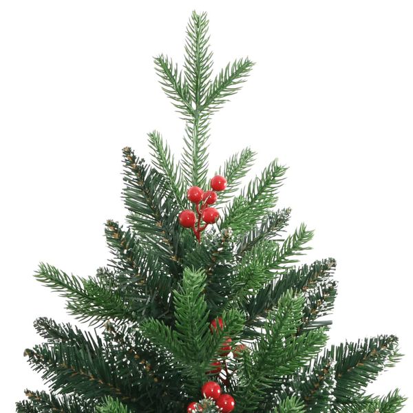 vidaXL Sapin de No&euml;l artificiel &agrave; charni&egrave;res avec baies rouges 210 cm
