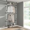 vidaXL Système de garde-robe télescopique barres et étagère Aluminium