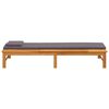 vidaXL Chaise longue et coussin/oreiller gris fonc&eacute; bois massif acacia