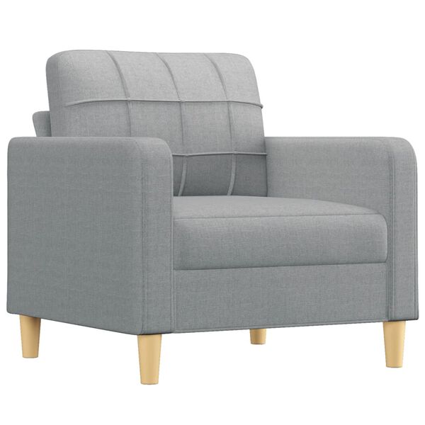 vidaXL Fauteuil avec repose-pied Gris clair 60 cm Tissu