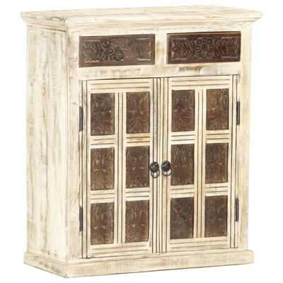 vidaXL Buffet Blanc 65x30x75 cm Bois de manguier massif