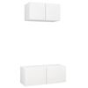 vidaXL Ensemble de meubles TV 2 pcs Blanc Bois d'ing&eacute;nierie