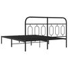 vidaXL Cadre de lit m&eacute;tal sans matelas avec t&ecirc;te de lit noir 150x200cm