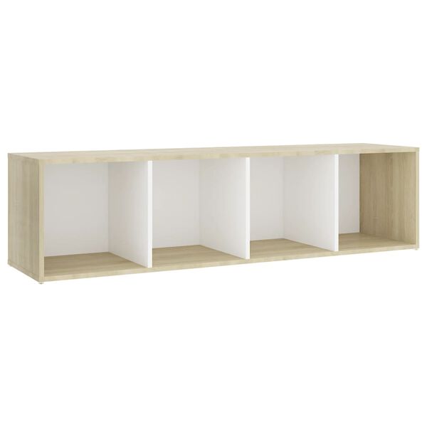 vidaXL Ensemble de meubles TV 4 pcs Blanc ch&ecirc;ne sonoma Bois ing&eacute;nierie