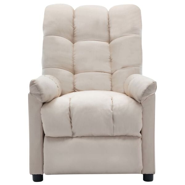 vidaXL Fauteuil inclinable électrique crème tissu