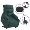 vidaXL Fauteuil inclinable de massage &eacute;lectrique vert fonc&eacute; tissu