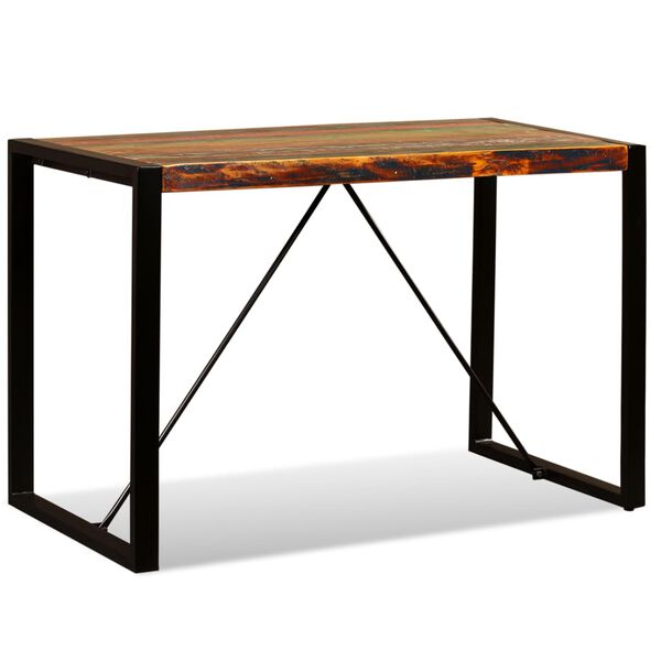 vidaXL Table &agrave; manger Bois de r&eacute;cup&eacute;ration massif 120 cm