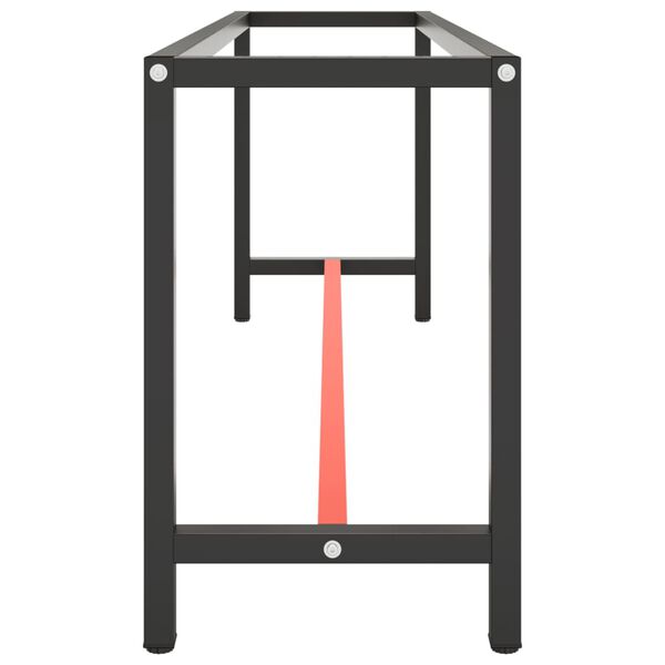vidaXL Cadre banc de travail Noir mat et rouge mat 210x50x79 cm M&eacute;tal