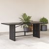 vidaXL Table de jardin avec dessus en verre noir r&eacute;sine tress&eacute;e