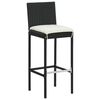 vidaXL Tabourets de bar avec coussins lot de 6 noir r&eacute;sine tress&eacute;e