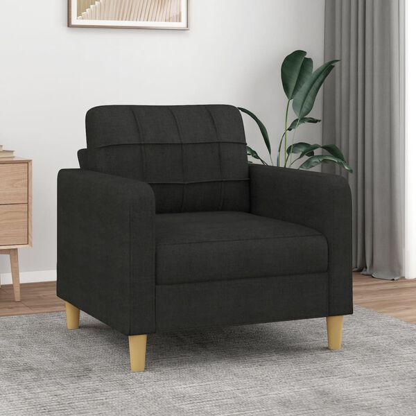 vidaXL Fauteuil Noir 60 cm Tissu
